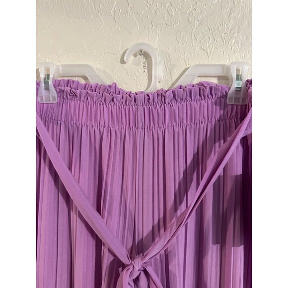 NWT Love Poem by Block Lilac Pleated Belted Wide Leg Pants - Picture 9 of 12